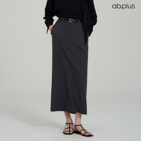 [ab.plus] 스트라이프 H라인 롱 스커트 (LSA5MS35A)