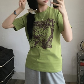 빈티지 그런지 모어머니 크랙 나염 레이어드 반팔 티셔츠4color