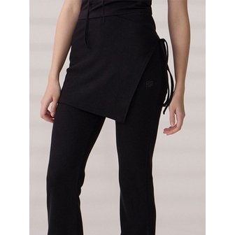 댕글드랍 DGDP 레이어드 랩스커트 블랙