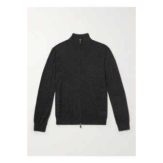 N.PEAL 엔필 스탠리 투치 캐시미어 실크 혼방 집업 가디건 그레이 46376663162945117
