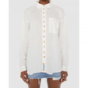 5020188 MOTHER The Pushing Buttons Shirt - Bright White  Familiar Territory