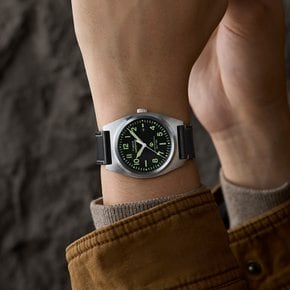 익스페디션 캡스톤 블랙 레더시계 39mm