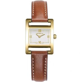 프랑스 미쉘에블랑 여자 시계 1798139 Montre Femme Herbelin V Avenue Cuir Brown