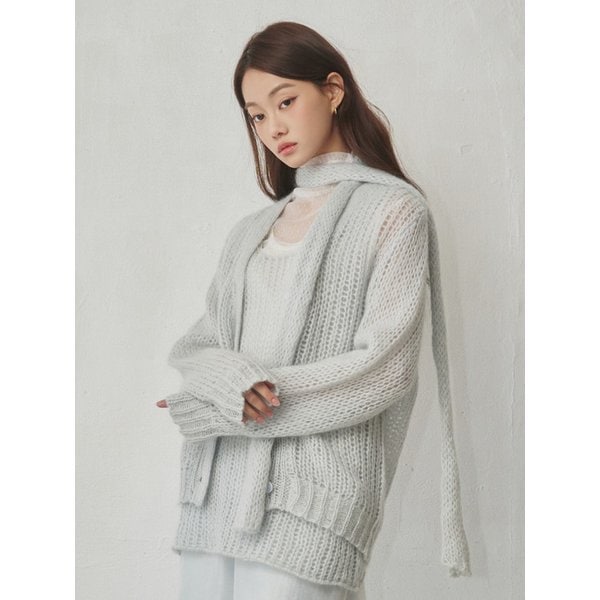 Spring Loose Knit Cardigan Set_3color