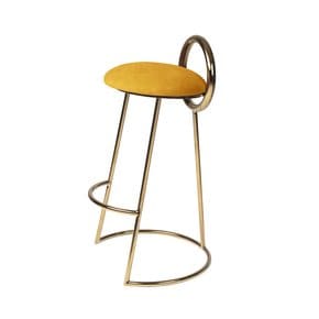 Hoop Bar Stool (Gold frame) _ Mustard