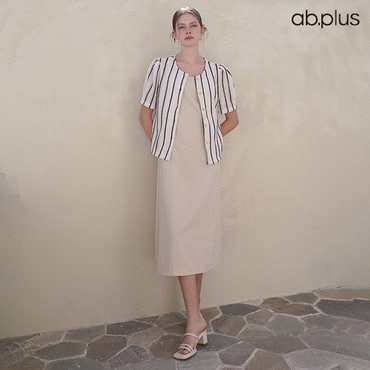 ab.f.z [ab.plus] 슬리브리스 백리본끈 린넨 원피스 (LSY2MO39A)