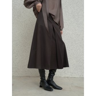 더엔엘 Pleated Skirt - [Brown]