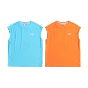 K232URG670 백로고 워터 슬리브리스 라운드티 2종택1
