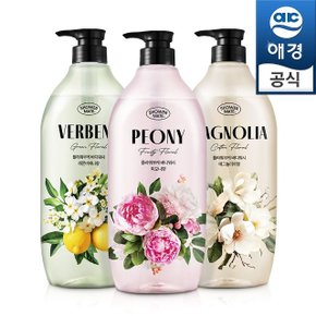 샤워메이트 플라워부케 바디워시 피오니부케/매그놀리아/버베나 900ml x3개