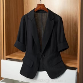 여름여성 얇은 정장 코트 정장 반팔 자켓 점퍼