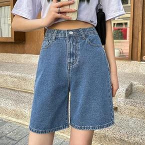 여성 2컬러 버뮤다 5부 베이직 여름 데님 팬츠 청바지 LK-TS12 (S15410522)