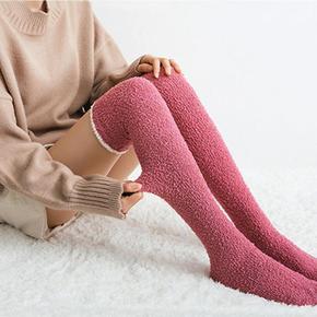 잔솔 롱수면양말 여성 보온 털양말 극세사 임산부