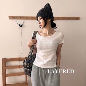 / 여성 데일리 유넥 반팔 크롭티/ 6컬러