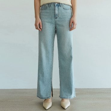 얀13 SLIT WASHING WIDE JEANS_LIGHT BLUE