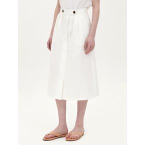 hidden button A-line skirt_white