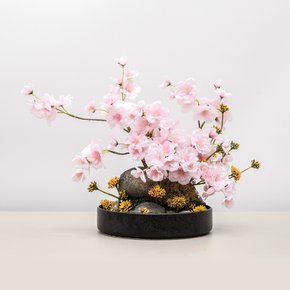 벚꽃 조화 센터피스 옹기 수반 set 41cm 인테리어 봄 테이블 장식 소품 행사 꾸미기