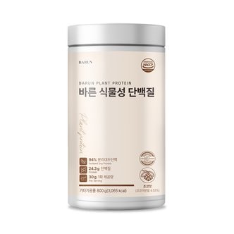 건강한약속 바른 바른 식물성 단백질 보충제 프로틴 쉐이크 800g, 1통