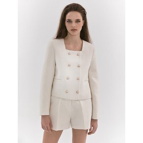 Fine wool double jacket (Ivory)