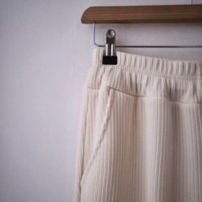 여자 도톰한 남자 고무줄 커플시밀러룩 골지와이드 팬츠