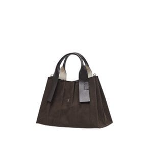 Lucky Pleats Canvas Tote S Dark Brown