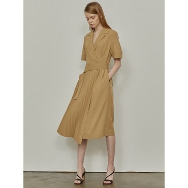 드팜므 DOUBLE LINING PLEATS DRESS