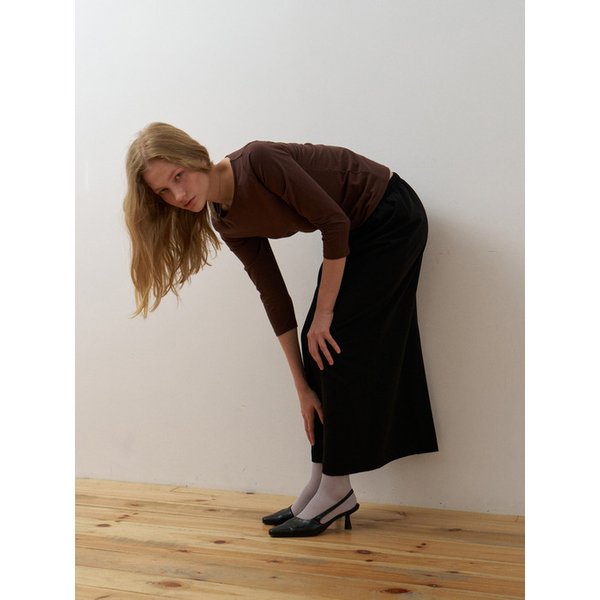 [오늘출발] Slide banding long skirt (black)