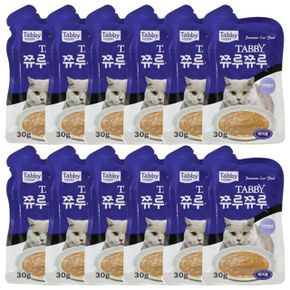 고양이 간식 쮸루쮸루 헤어볼 반려묘 파우치 30g 12P