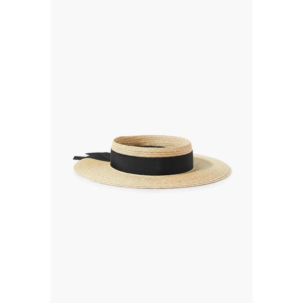 Lettie grosgrain-trimmed hemp-blend visor 내추럴 1647597347688781