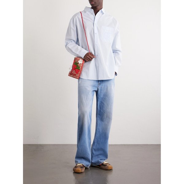 파울라스 이비자 로고 자수 코튼 블렌드 셔츠 46376663163059226