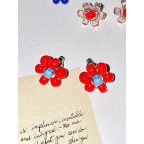 Red Bell Flower Beads Earring