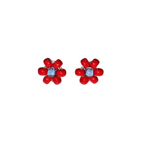 Red Bell Flower Beads Earring