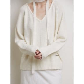 HAIRY KNIT SCARF [WHITE]