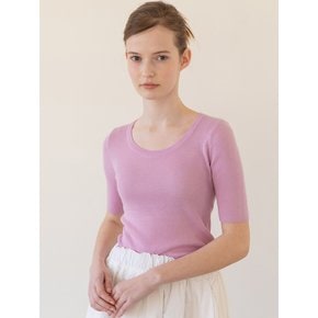 Round slim knit_Lavender