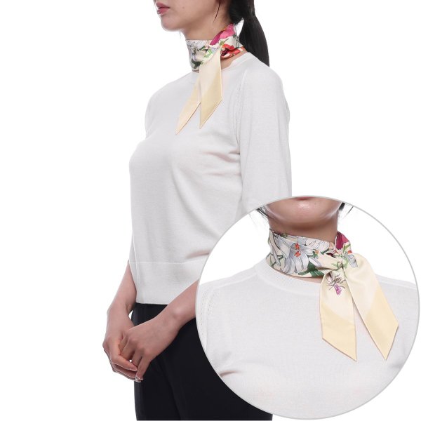 [부산점] 26SS 여성 플로라 프린트 실크 스카프 (825121 3G001 7475 26S)