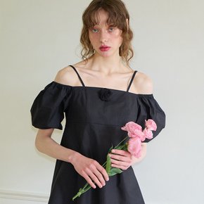 Twoway Off Shoulder Corsage Blouse Black