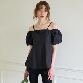 Twoway Off Shoulder Corsage Blouse Black