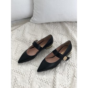 쥬다르 juliet stiletto mary jane flat black