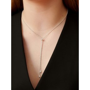 Silky Tie Silver Necklace In474 [Silver]