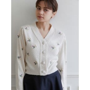 Floral Embroidery Knit Cardigan