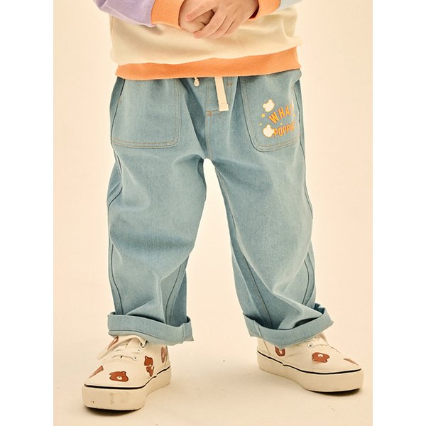 팝핀팝핑 해지데님 와이드팬츠