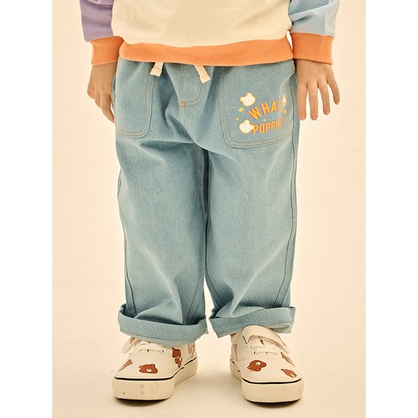 팝핀팝핑 해지데님 와이드팬츠