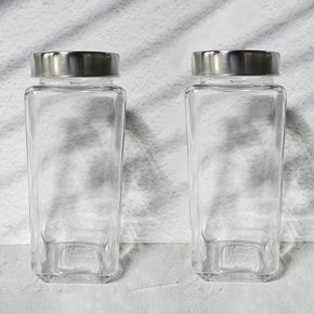 사각 유리병 1300ml 2P 보관 저장용기 공병 밀폐용기