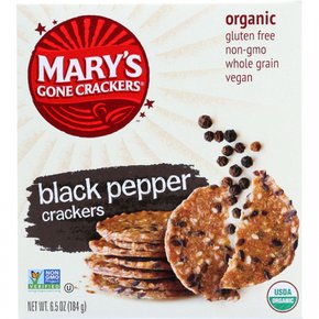 [해외직구] Marys  Gone  크래커  Marys  Gone  Crackers  크래커  Gf  Blk  Pppr  Org6.5Oz  12개  팩