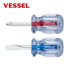 베셀 VESSEL 드라이버 6200 일자 6x38mm(-) 크리스탈 라인 칼라 주먹드라이버