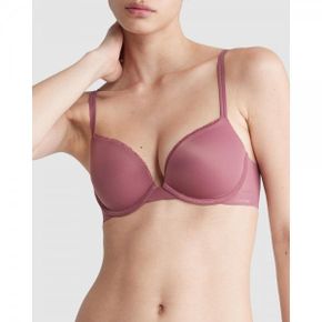 4811837 Calvin Klein Liquid Touch Push Up Plunge Bra - Crushed Berry