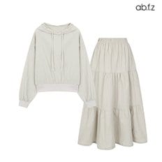 ab.f.z 후드넥 티셔츠 플레어 스커트 세트 (AFZ5MKA1A)