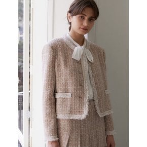 (set-up)Pink Tweed over-fit Jacket + Skirts