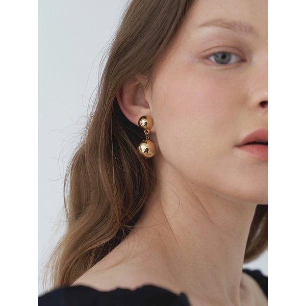 Two Gold Ball Earrings