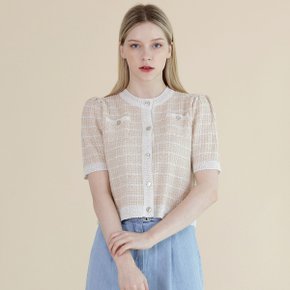 배색 와플 스퀘어 가디건_M2602CD019A