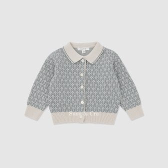 슈슈앤크라 mini 하농 쟈가드 니트 폴로가디건 ㅡ 엠블루